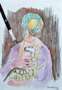 Cartoon: Lady with an Ermine (small) by Zlatko Iv tagged kunst,natura,culture,kult,love,collector,angeln,danke,klima,herz,lady,ermine