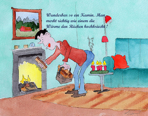 Cartoon: Kamin (medium) by Denno tagged weihnachtem