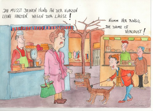 Cartoon: Läuse (medium) by Denno tagged hund