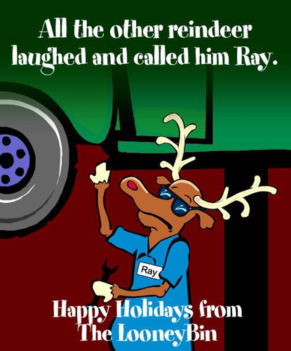 Cartoon: Happy Holidays (medium) by thelooneybin tagged holiday,cartoon,humor,christmas,reindeer,funny