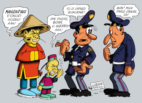 Cartoon: Chinese mafia in Italy (medium) by Ludus tagged mafia