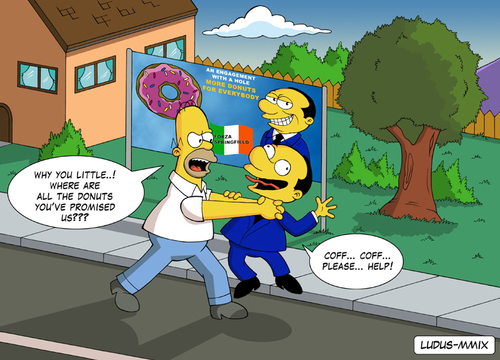 Cartoon: Homer Simpsons vs Berlusconi (medium) by Ludus tagged homer,simpsons,berlusconi