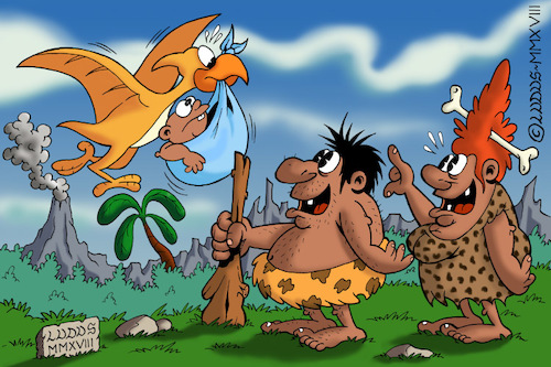 Cartoon: Prehistoric motherhood (medium) by Ludus tagged prehistory,motherhood,caveman,cavemen