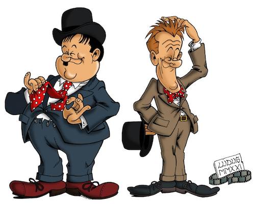 Stan Laurel and Oliver Hardy By Ludus | Famous People Cartoon | TOONPOOL