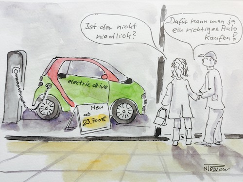 Cartoon: Richtiges Auto? (medium) by Pralow tagged klimawandel,energieerzeugung,eeg,pkw,mobilität,ladestationen,reichweite,preis,alltagsnutzung,politik,erneuerbare,energien,klimawandel,energieerzeugung,eeg,pkw,mobilität,ladestationen,reichweite,preis,alltagsnutzung,politik,erneuerbare,energien,elektroauto,fahrzeug,alternative