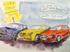 Cartoon: Asiaten lügen nicht!? (small) by Pralow tagged klimaschutz,klimawandel,stickoxide,co2,ausstoß,kfz,steuern,mobilität,mercedes,opel,volkswagen,nachrüsten