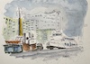 Cartoon: Schiff und Elphi (small) by Pralow tagged hamburg,elbphilharmonie,hafen,schiffe,tourismus,stadtrundgang,hafencity,museumshafen