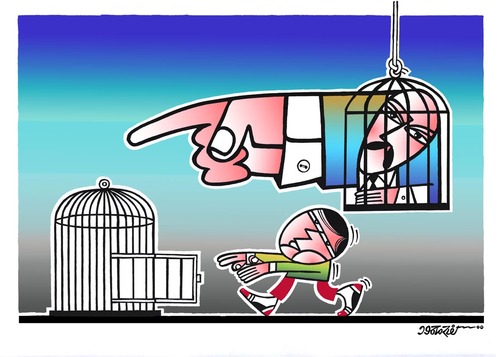 Cartoon: Go to the cage (medium) by kifah tagged go,to,the,cage