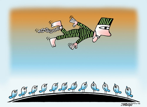 Cartoon: Toward freedom (medium) by kifah tagged toward,freedom