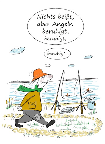 Cartoon: Angeln beruhigt (medium) by BuBE tagged angeln,angler,entspannung,freizeit,fischfang