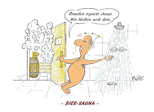 Cartoon: Biersauna (medium) by BuBE tagged sauna,wellness,gesundheit,abhärtung,relaxen,bier
