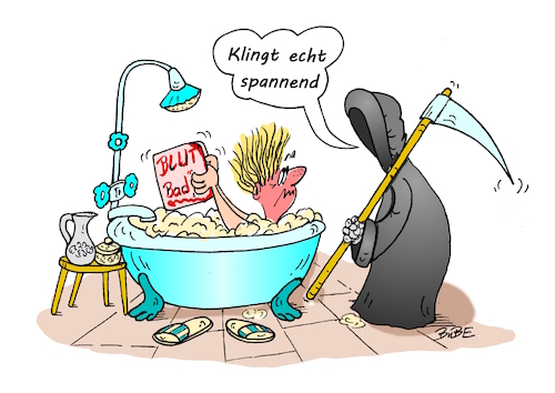 Cartoon: Blut-Bad (medium) by BuBE tagged tod,verbrechen,krimi,wanne,badewanne,sensemann,badezimmer,schock,baden,lesen,wannenbuch,bücher,erschrecken,mord,tod,verbrechen,krimi,wanne,badewanne,sensemann,badezimmer,schock,baden,lesen,wannenbuch,bücher,erschrecken,mord