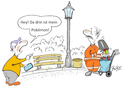 Cartoon: Pokemon (medium) by BuBE tagged pokemon,spiel,spieler,mobilgeräte,smartphones,tabletcomputer,fantasiewesen