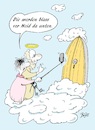 Cartoon: Selfie im Himmel (small) by BuBE tagged selfie,himmel,petrus,wolken,himmelstor,neid