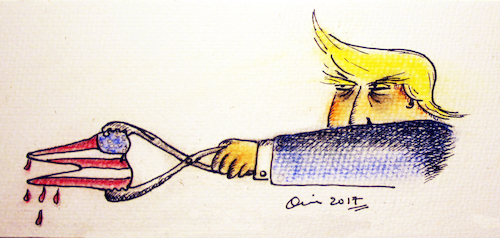 Cartoon: trump torture (medium) by joaquim carvalho tagged trump,turture