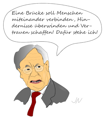 Cartoon: Brückenbauer (medium) by Jochen N tagged laschet,söder,merkel,kanzlerkandidat,cdu,bundeskanzler,brücke,kanzler,hindernis,vertrauen,corona,pandemie,covid,19