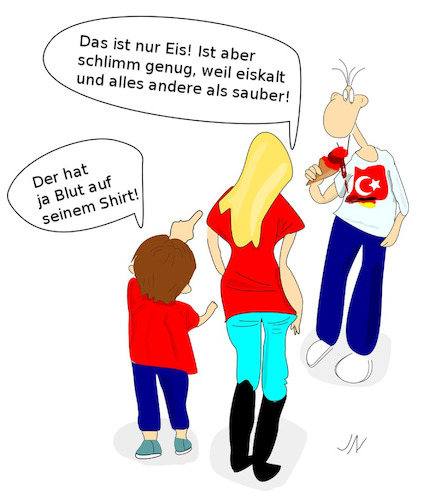 Cartoon: Eiskalt (medium) by Jochen N tagged türkei,erdogan,konflikt,deutschland,demokratie,beschimpfung,nazi,grundrechte,meinungsfreiheit,präsidialsystem,merkel,eis,kalt,vergnügen,frühling,sommer,freizeit,warm,heiter,sonne,sonnig