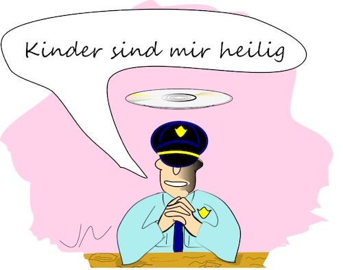 Cartoon: Fall Lügde (medium) by Jochen N tagged heilig,heiligenschein,cd,anonym,lügde,ermittlung,polizei,polizist,kinder,missbrauch,campingplatz,kindesmissbrauch,vergewaltigung,gebet