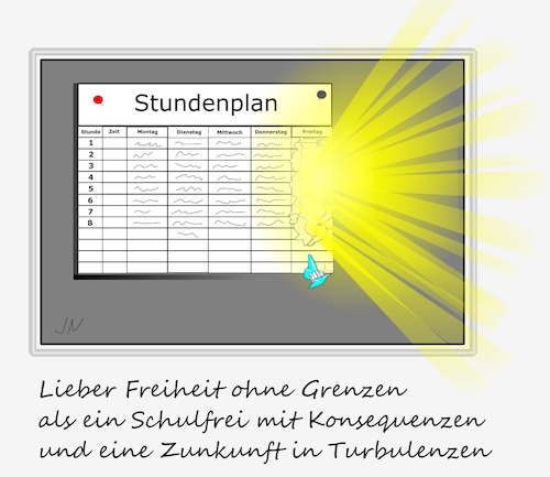 Cartoon: Fridays for Future (medium) by Jochen N tagged fridays,for,future,umwelt,natur,kohle,schule,schwänzen,schüler,protest,zukunft,klimawandel,freitag,sonne,sonnenschein,freiheit,grenzen,schulfrei,konsequenzen,turbulenzen