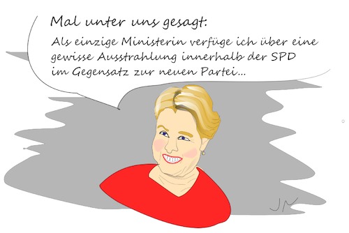 Cartoon: Giffey (medium) by Jochen N tagged walter,borjans,esken,spd,familienministerin,doppelspitze,parteispitze,ausstrahlung,groko