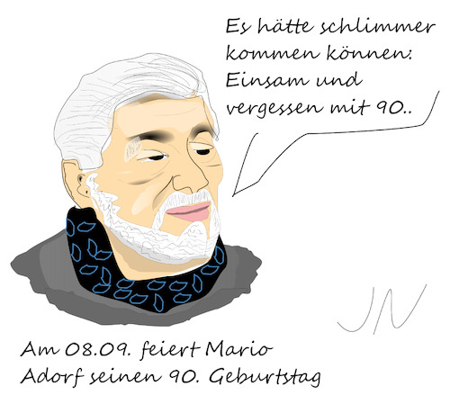 Cartoon: Mario Adorf (medium) by Jochen N tagged schauspieler,star,promi,bühne,kino,fernsehen,darsteller,schriftsteller,geburtstag