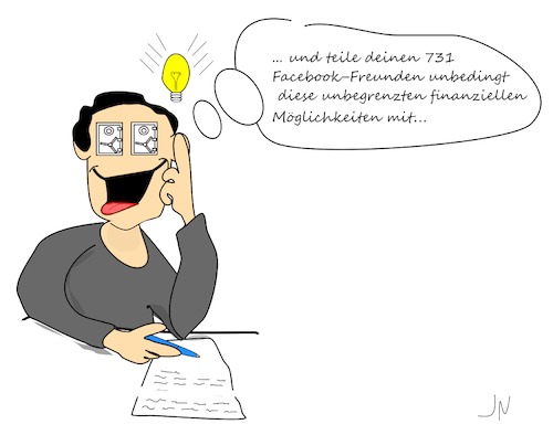 Cartoon: Safebook (medium) by Jochen N tagged facebook,zuckerberg,geschäftsidee,idee,betrug,masche,safe,sicher,brief,schreiben,anonym,kugelschreiber,glühbirne