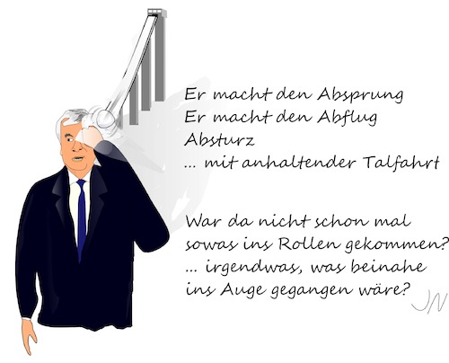 Cartoon: Seehofer (medium) by Jochen N tagged seehofer,csu,söder,merkel,ski,skischanze,skispringen,schnee,winter,lawine,schneeball,auge