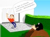 Cartoon: Berg des Garten (small) by Jochen N tagged berg,garten,berchtesgaden,terrasse,balkon,urlaub,hecke,maulwurf,hügel,winken,rasen