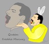 Cartoon: Berühmter Osterhase (small) by Jochen N tagged queen,freddie,mercury,osterhase,hase,ostereier,ostern,möhre,karotte,rübe,zähne,playboy,ohren,karikatur