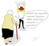 Cartoon: Corona und Oma (small) by Jochen N tagged demo,aids,schwul,homosexuell,stock,hut,großmutter,krank,pandemie,covid,19,virus,ansteckung,abstand,welle