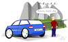 Cartoon: Echo (small) by Jochen N tagged suv,auto,drängler,raser,geschwindigkeit,abgase,berge,hall,umwelt,erderwärmung,klimaschutz,klimawandel,co2