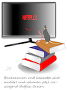 Cartoon: Kulturschock-Mutation (small) by Jochen N tagged kultur,schock,mutation,mutante,corona,ansteckung,tv,fernseher,fernsehen,buch,bücher,lesen,literatur,leseratte,bücherwurm,wurm,netflix,serie,stream