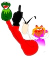 Cartoon: Miss Piggy empört (small) by Jochen N tagged kermit,miss,piggy,muppets,stinkefinger,scherz,ulk,spaß,verarschung,angepisst,aggressiv,aufgebracht,erbost,böse,wütend,wut,zorn,hass