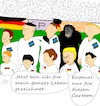 Cartoon: Nationalhymne vor WM Spiel (small) by Jochen N tagged fußball,wm,russland,weltmeisterschaft,nationalmannschaft,nationalhymne,stadion,länderspiel,affe,gezeichnet,mannschaft,kinder