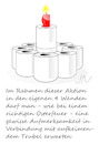 Cartoon: Privates Osterfeuer (small) by Jochen N tagged ostern,feuer,brennen,brand,kerze,zuhause,ausgangssperre,klo,klopapier,toilette,toilettenpapier,pandemie,corona,virus,viren,covid,19