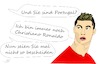 Cartoon: Ronaldo (small) by Jochen N tagged christiano,ronaldo,fußball,wm,weltmeisterschaft,portugal,europameister,real,madrid,bescheiden