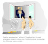 Cartoon: Spahn mit Corona in Quarantäne (small) by Jochen N tagged corona,pandemie,ansteckung,maske,wertschätzung,gesundheitsminister,befriedigung,lust,applaus,beifall,männer,pflege,krankenpflege,schwul,homosexuell,herbst,fenster