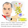 Cartoon: Tönnies (small) by Jochen N tagged schalke,bundesliga,fußball,fleisch,blut,nrw,laschet,bürgschaft,pleite,geldsegen,säge,messer,leichen,corona,pandemie