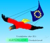 Cartoon: Triebfeder (small) by Jochen N tagged adler,zugpferd,motor,eu,europa,flug,flügel,klimawandel,erderwärmung,natur,klima,überschwemmung,bundesadler