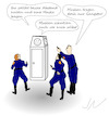 Cartoon: Uhr umstellen (small) by Jochen N tagged maske,mundschutz,corona,pandemie,abstand,umstellung,sommerzeit,winterzeit,zeit,zeitumstellung,stunde,standuhr,polizei,einsatz,pistole,schießen,schuss,waffe,kriminell,gangster,dieb,ganove,gauner