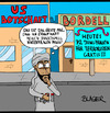 Cartoon: Fanatismus (small) by Thats Life tagged religion,terrorist,us,bordell