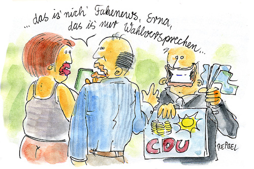 Cartoon: fake news (medium) by REIBEL tagged fake,news,wahlversprechen,wahl,parteien,wähler,populismus,fake,news,wahlversprechen,wahl,parteien,wähler,populismus