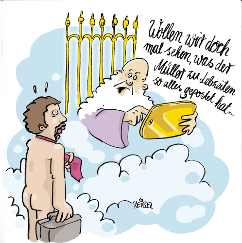 Cartoon: himmelspforte (medium) by REIBEL tagged himmel,pforte,tablet,petrus,sünden,check,posting,tod,auswahl,paradies,hölle,himmel,pforte,tablet,petrus,sünden,check,posting,tod,auswahl,paradies,hölle