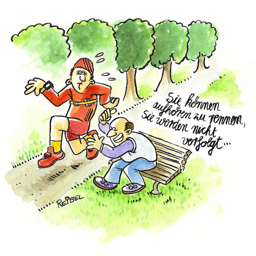 Cartoon: Joggingwahn (medium) by REIBEL tagged jogging,jogger,laufen,verfolgen,rentner,bank,kommentar,fitness,tracker,park,sonne,jogging,jogger,laufen,verfolgen,rentner,bank,kommentar,fitness,tracker,park,sonne