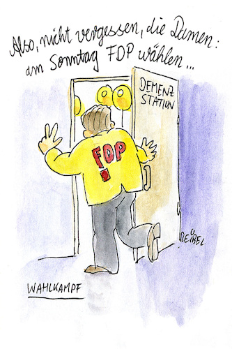 Cartoon: Wahlkampf (medium) by REIBEL tagged fdp,wahlkampf,demenz,altenheim,wahlwerbung,priming,5prozent,bundestagswahl,wahlen,fdp,wahlkampf,demenz,altenheim,wahlwerbung,priming,5prozent,bundestagswahl,wahlen