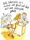 Cartoon: Diskretion (small) by REIBEL tagged furunkel,arzt,diskretion,pilz,intim,patient,wartezimmer,anmeldung,gesundheit,frau