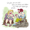 Cartoon: Fütterung (small) by REIBEL tagged hund,mett,roh,fleisch,futter,baby,nahrung,essen,barfen,tier
