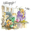 Cartoon: mobbingopfer (small) by REIBEL tagged mobbing,opfer,beruf,wischen,putzfrau,nass,feucht,rutschig,glatt,ausrutschen,sturz,verletzung,zahn,glätte,boden,putzen