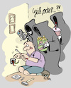 Cartoon: Tod schaut mit (small) by REIBEL tagged strom,elektro,stromschlag,tod,sensenmann,amateur,haushalt,risiko,laie,popcorn,zuschauer,unfall