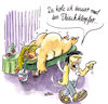 Cartoon: wellness (small) by REIBEL tagged massage,wellness,fleisch,dick,schwer,nackt,liege,muskel